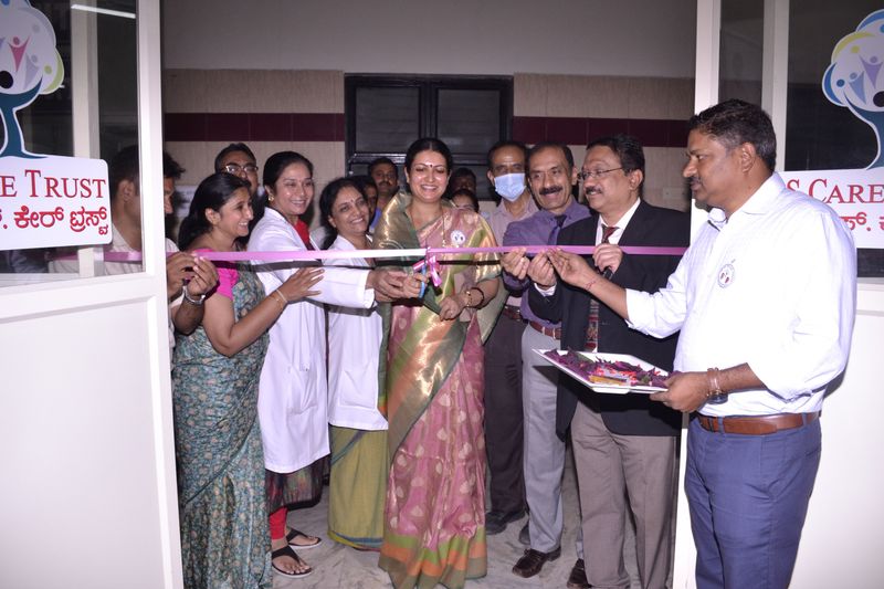 Doctors and trustees cut the ribbon at the SS Care Trust screening centre.